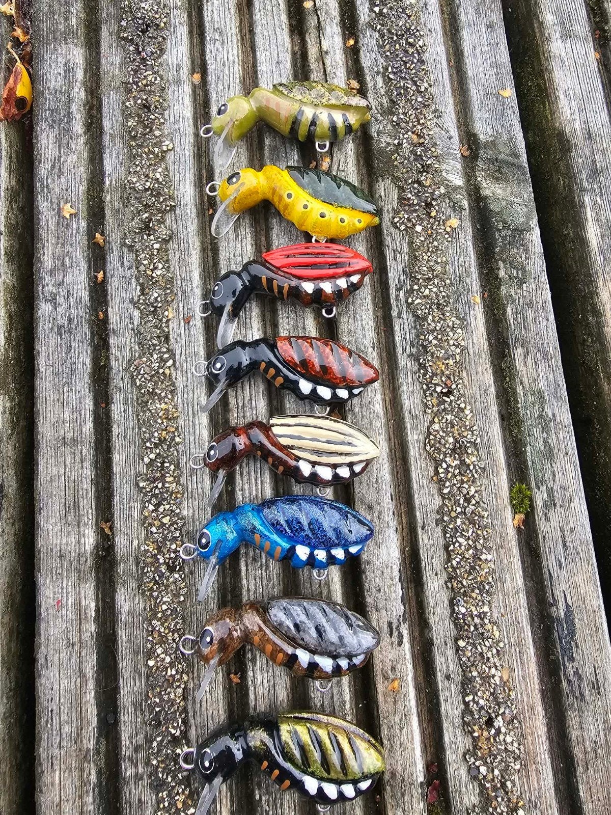 Set van 8 insecten kunstaasjes voor vissen, Ophalen of Verzenden, Zo goed als nieuw, Kunstaas