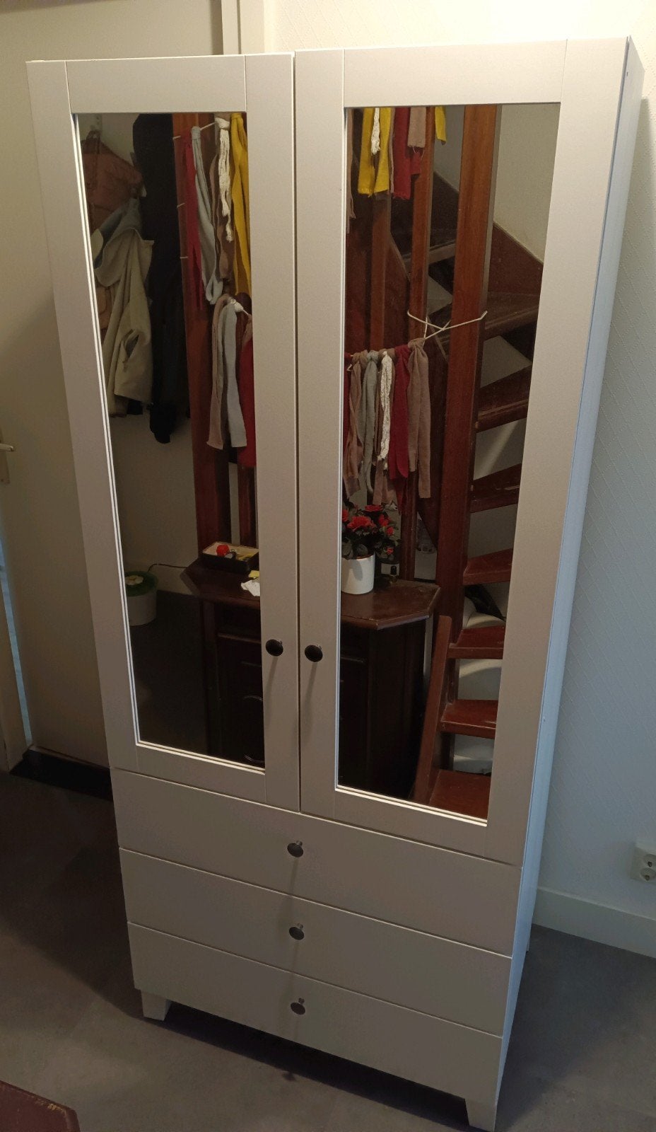 Ikea Pax kledingkast met spiegeldeuren, 50 tot 100 cm, Zo goed als nieuw, 150 tot 200 cm, Overige houtsoorten