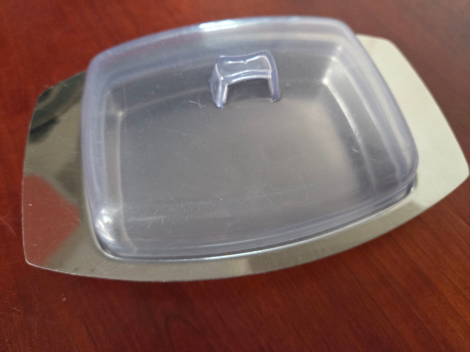 Kwalita Roestvrijstalen Boterdoos met Kunststof Deksel, Zilver, Ophalen of Verzenden, Metaal, Overige merken
