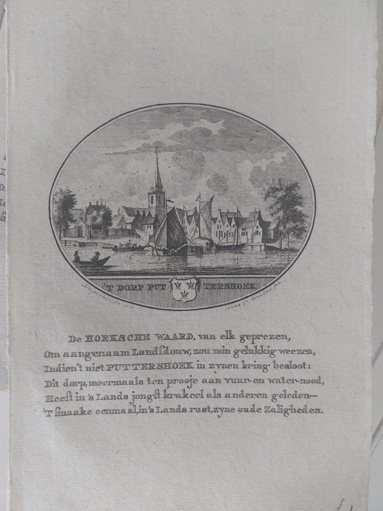 29 / Puttershoek Hoeksche Waard Gravure 18e eeuw Ollefen, Ophalen of Verzenden