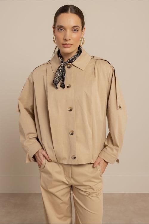 Studio Anneloes Atlas Cotton Jacket Latte Maat L, Studio Anneloes, Beige, Maat 42/44 (L), Nieuw