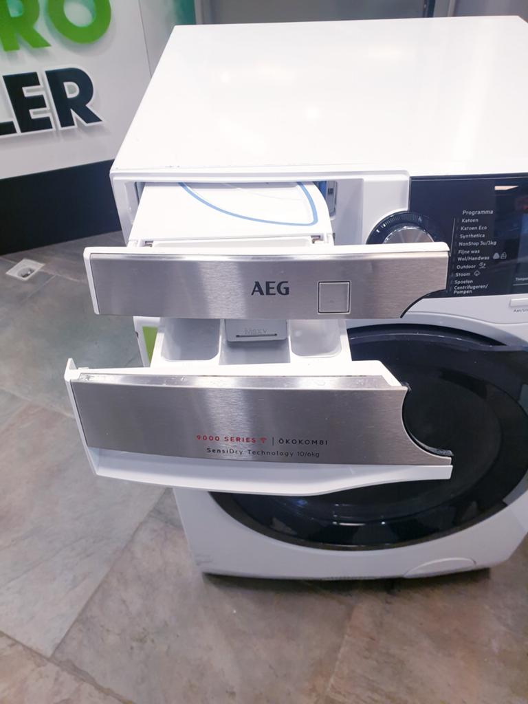 Wasdroogcombinatie AEG 10kg 1600tpm Warmtepomp INC GARANTIE, Witgoed en Apparatuur, 10 kg of meer, Ophalen, Zo goed als nieuw