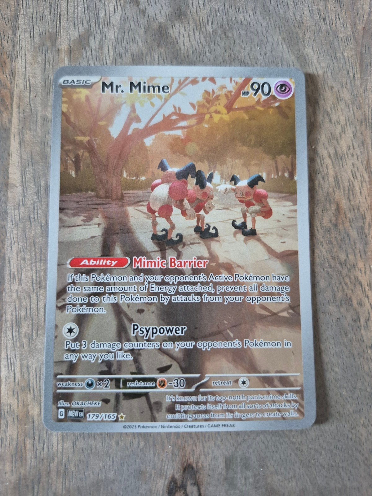 Mr. Mime Pokémon kaart 179/165 (Engels), Ophalen of Verzenden, Zo goed als nieuw, Losse kaart