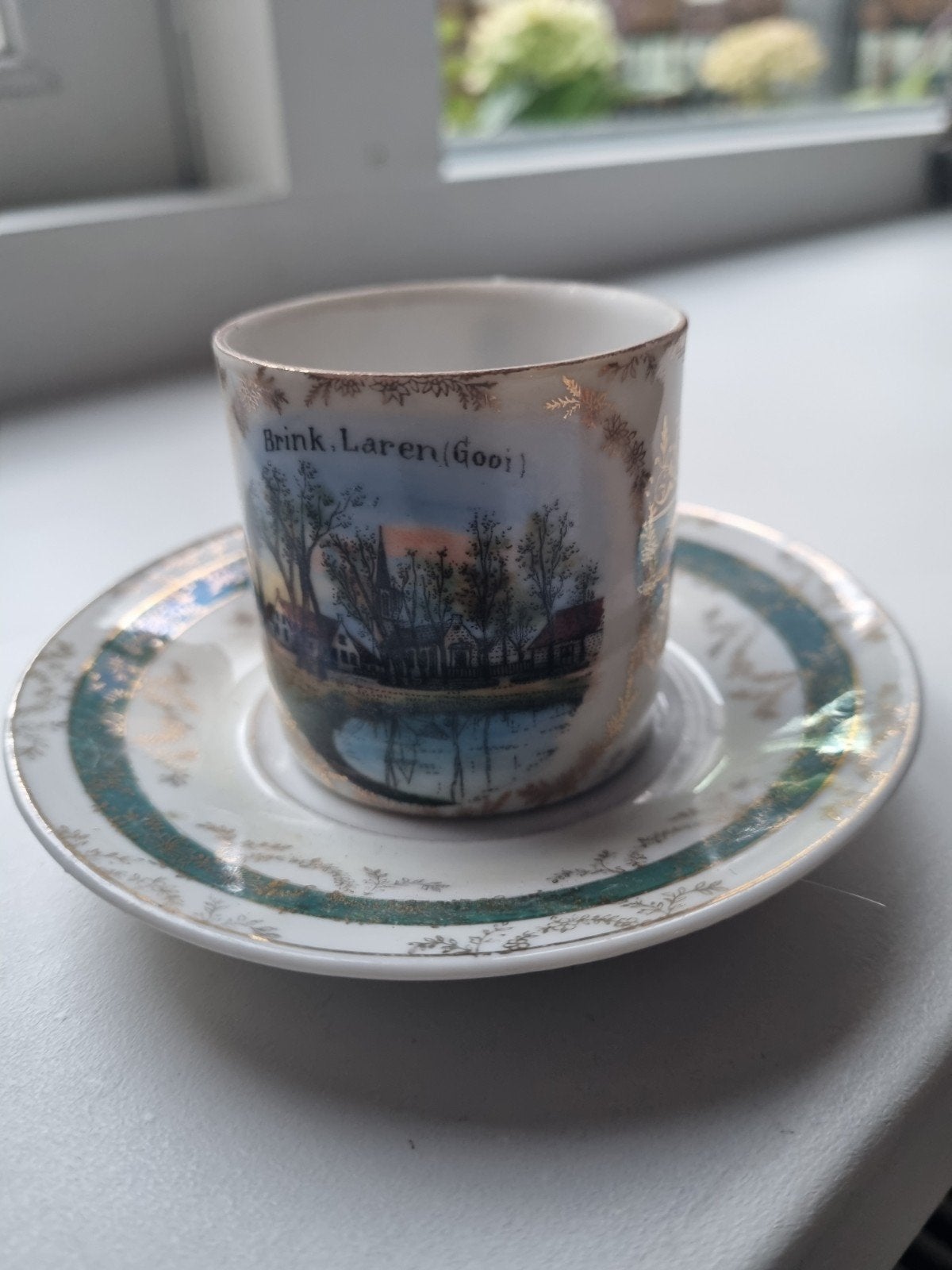 Souvenir kop en schotel Brink Laren (Gooi), Ophalen of Verzenden