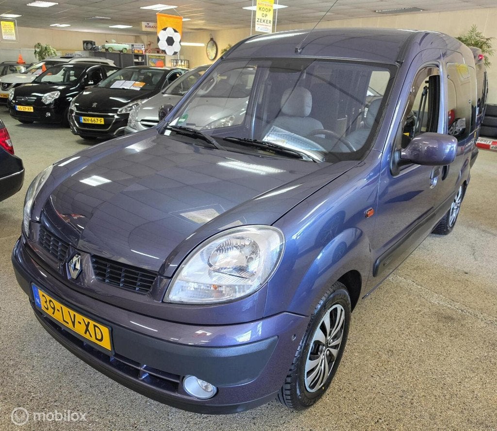 Renault Kangoo combi ROLSTOEL VERVOER 1.6-16V Expression, Blauw, 49 €/maand, Origineel Nederlands, Bedrijf