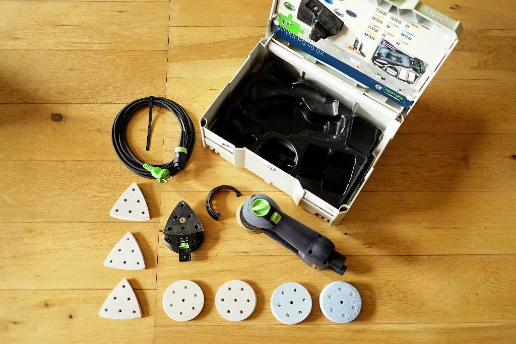 Festool Rotex DX 90 and festool schuurpapier, Ophalen, Zo goed als nieuw, Minder dan 600 watt, Excentrische schuurmachine