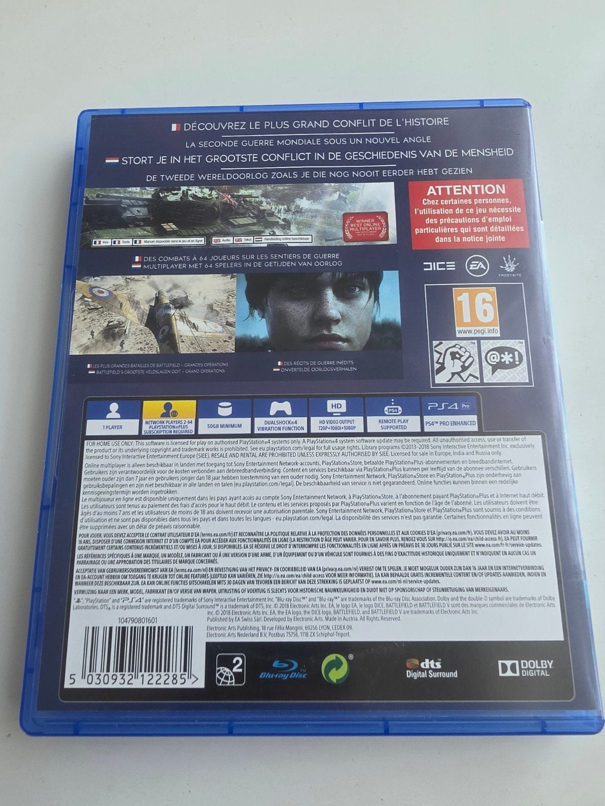 Battlefield 5 voor Playstation 4 en 5 Lees Goed Aub, Online, Shooter, Electronic Arts, EA Swiss Sàrl, Place du Molard 8, 1204 Genève, Zwitserland