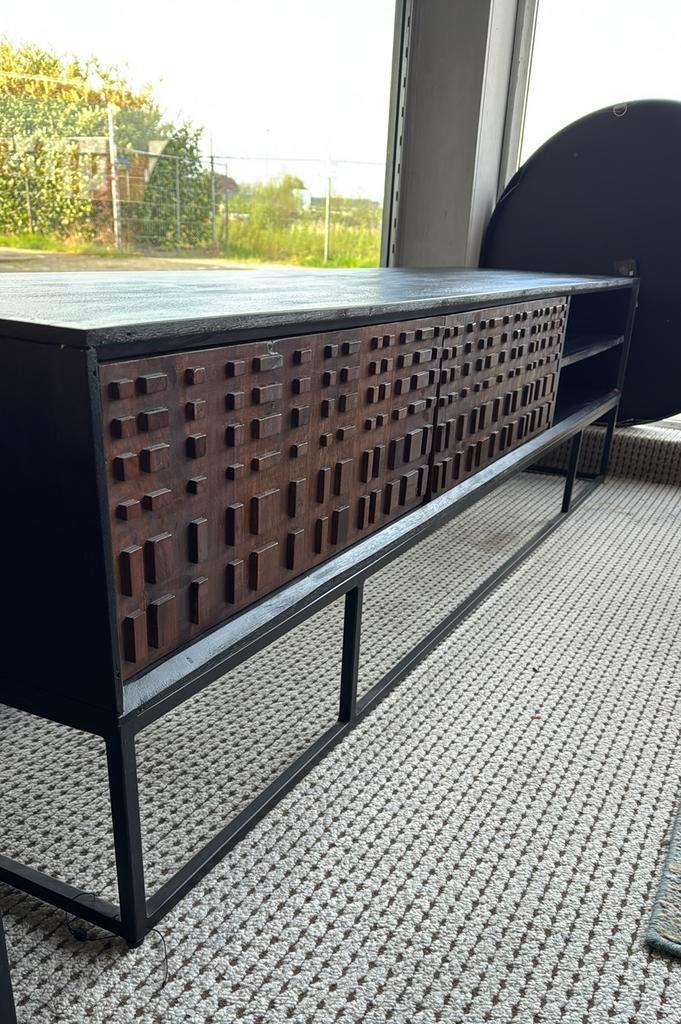 Nuts Tv Meubel Hout Walnoot/zwart, 100 tot 150 cm, Kringloopehb41@hotmail.com, Minder dan 100 cm, 7553 JE