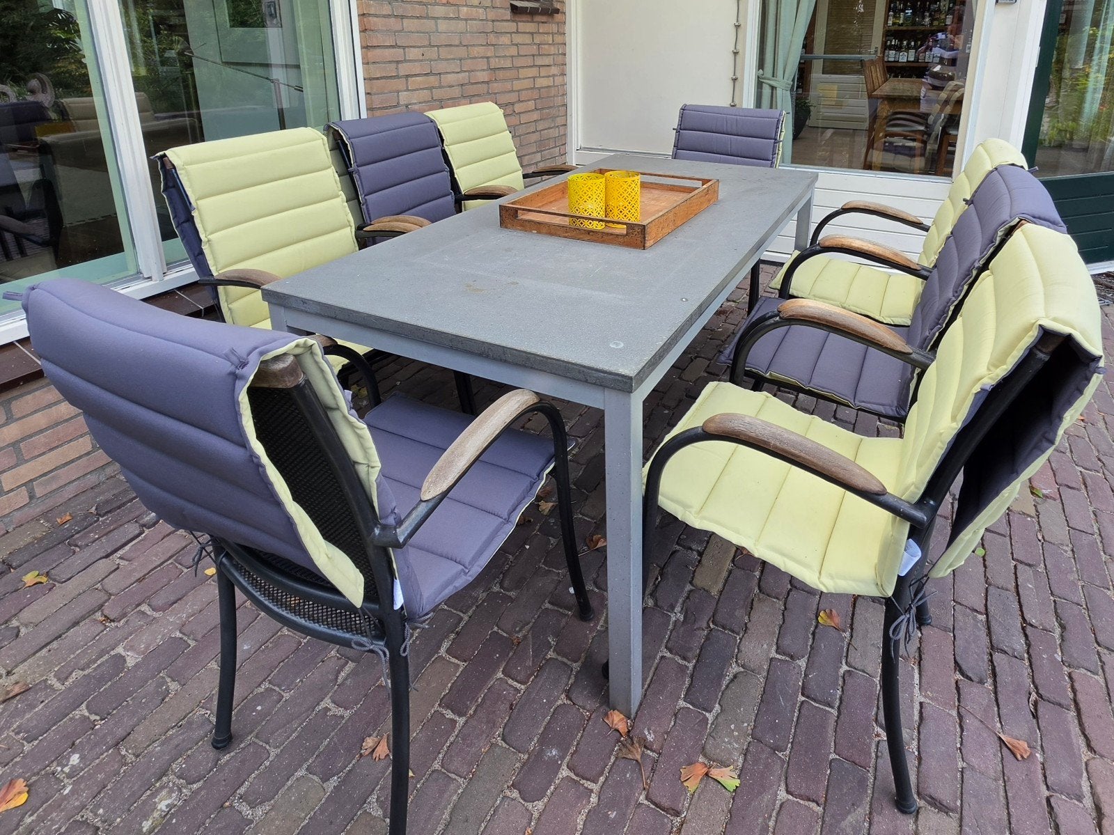 Complete tuinset met 8 stoelen en tafel, Tuin en Terras, Ophalen, Overige materialen, Gebruikt, 8 zitplaatsen