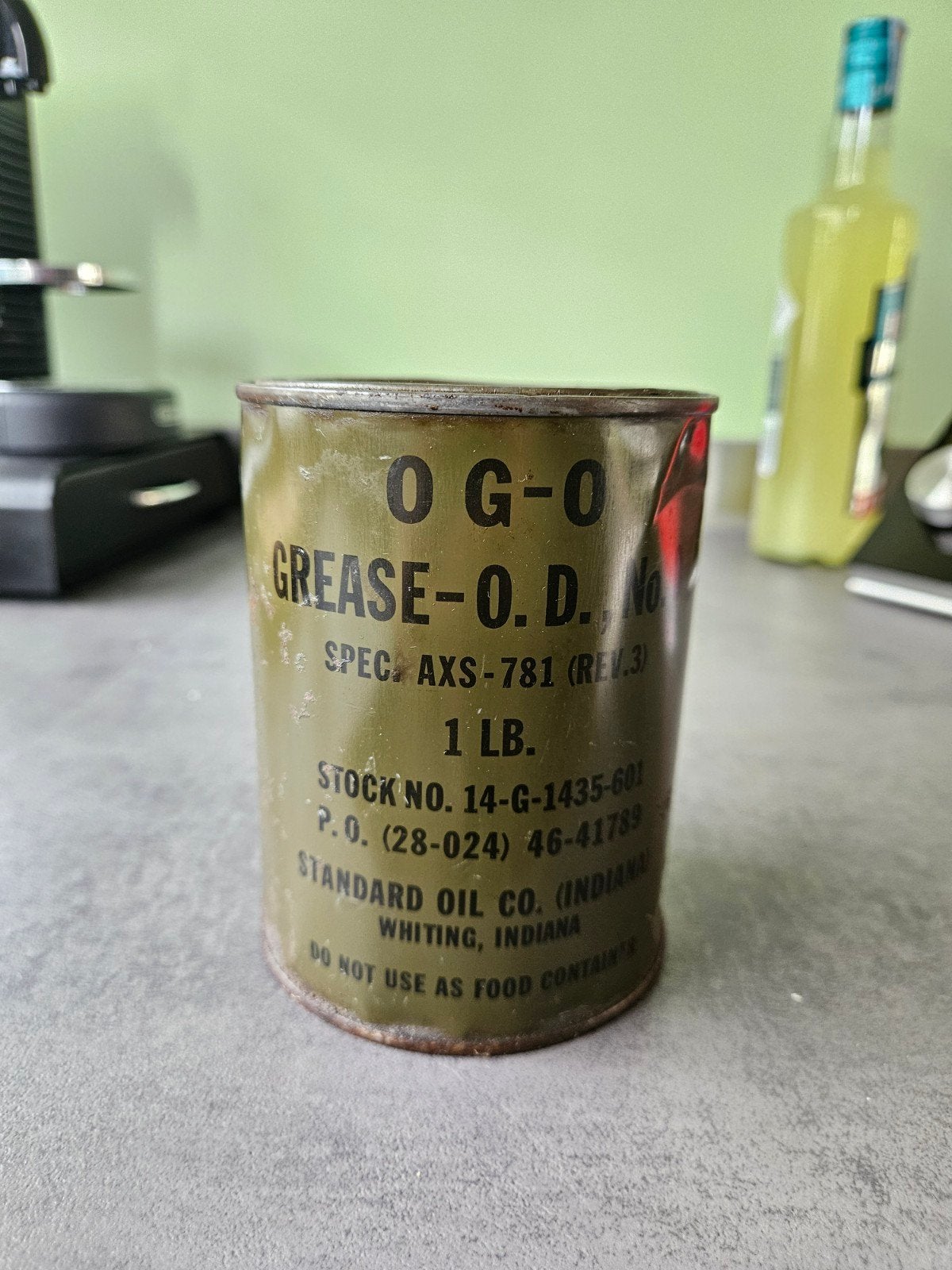Oud Standard Oil vetblik / olieblik Esso, Ophalen of Verzenden, Gebruikt, Overige