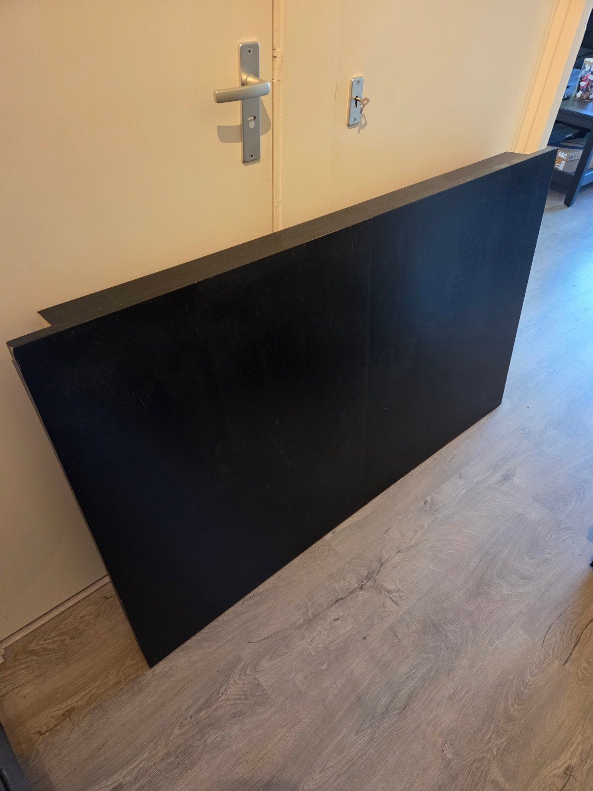 Zwarte uitschuifbare eettafel van IKEA (140-220 cm), Ophalen, Gebruikt, 200 cm of meer, 50 tot 100 cm