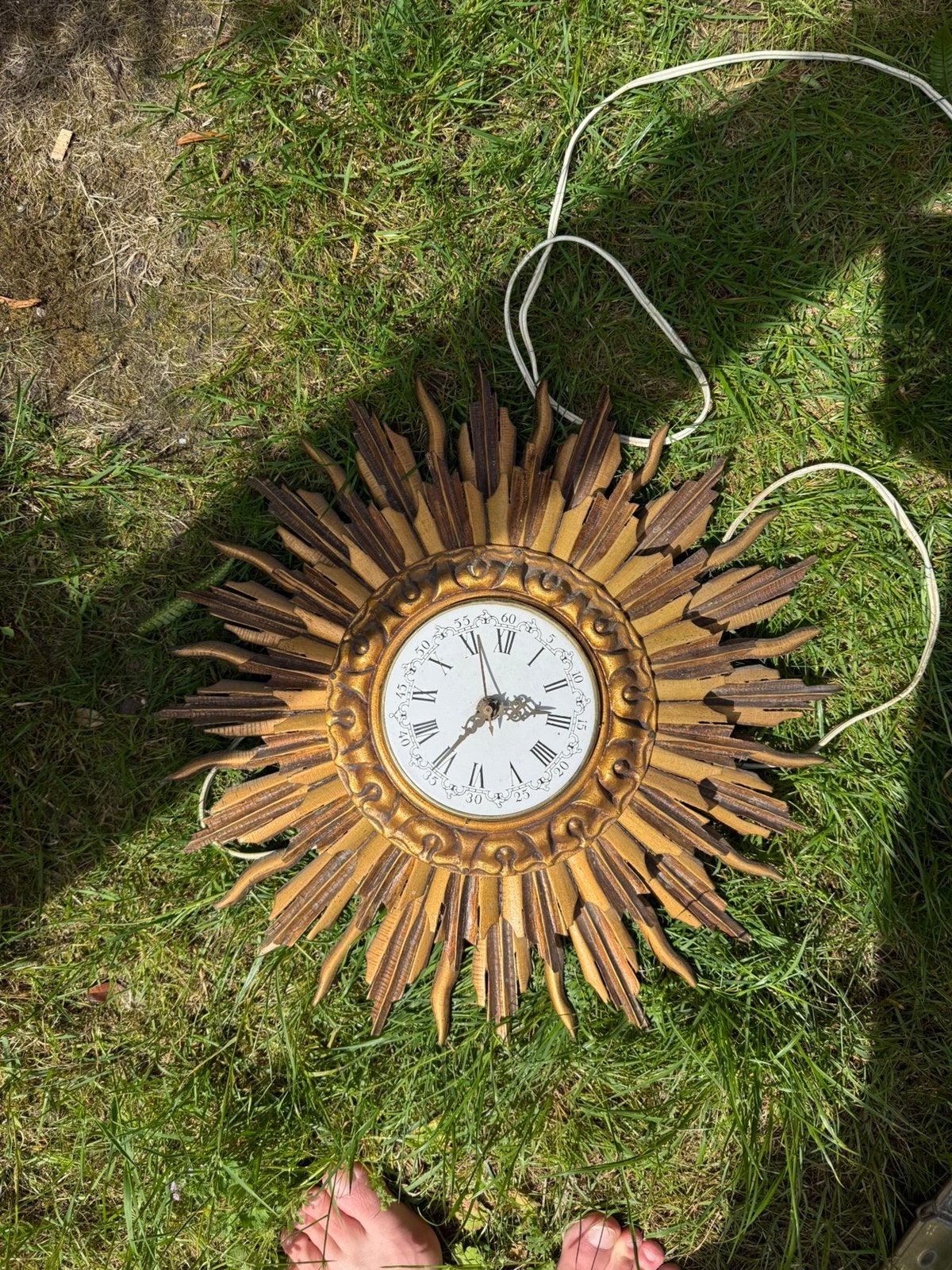 Coole vintage zon klok goud, Huis en Inrichting, Ophalen, Gebruikt