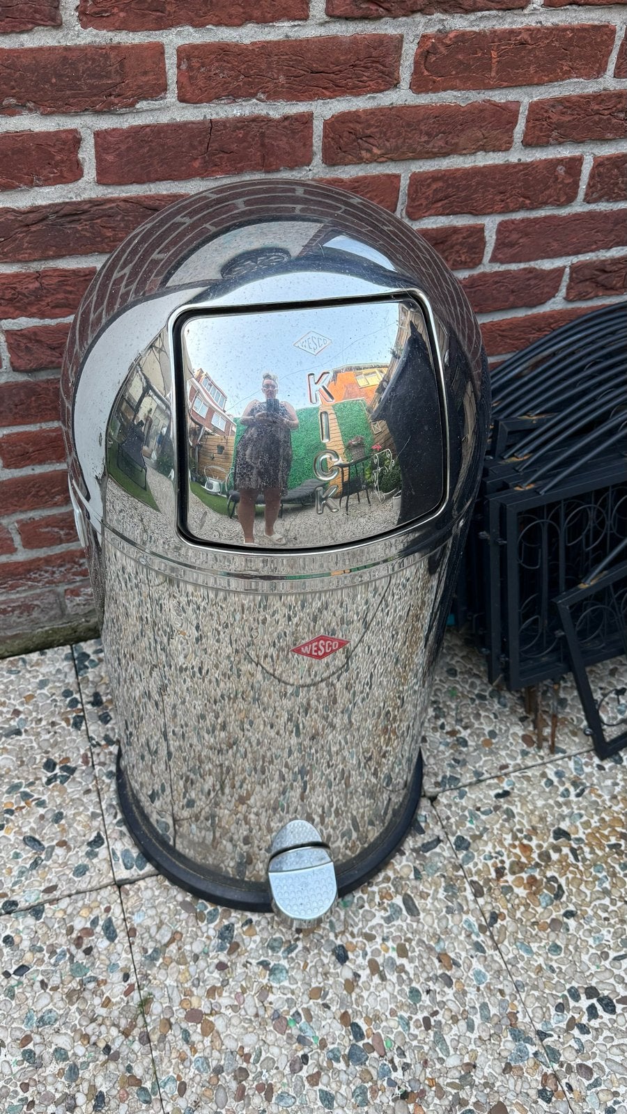 Wesco Kickmaster Pedaalemmer - Chroom, Huis en Inrichting, Ophalen, 50 – 75, Gebruikt, Met pedaal