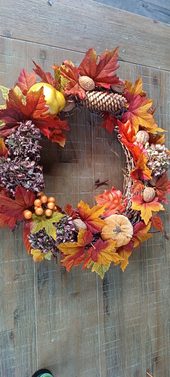 Herfstkrans 40cm - Sfeervolle decoratie voor de herfst, Ophalen of Verzenden, Zo goed als nieuw, Krans, Natuurlijk materiaal
