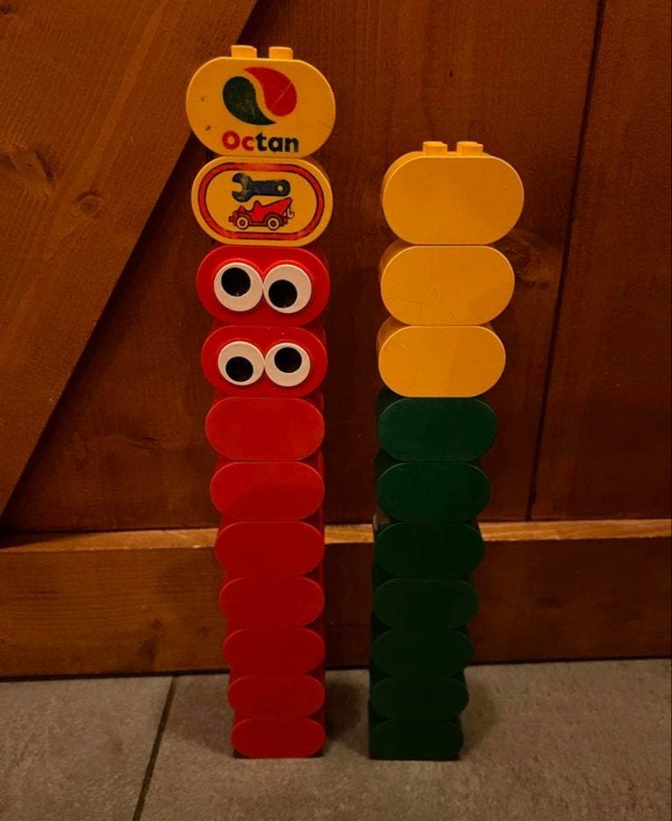 21 Duplo blokken ovaal, deels bedrukt (oogjes, Octan), Ophalen of Verzenden, Gebruikt, Losse stenen, Duplo