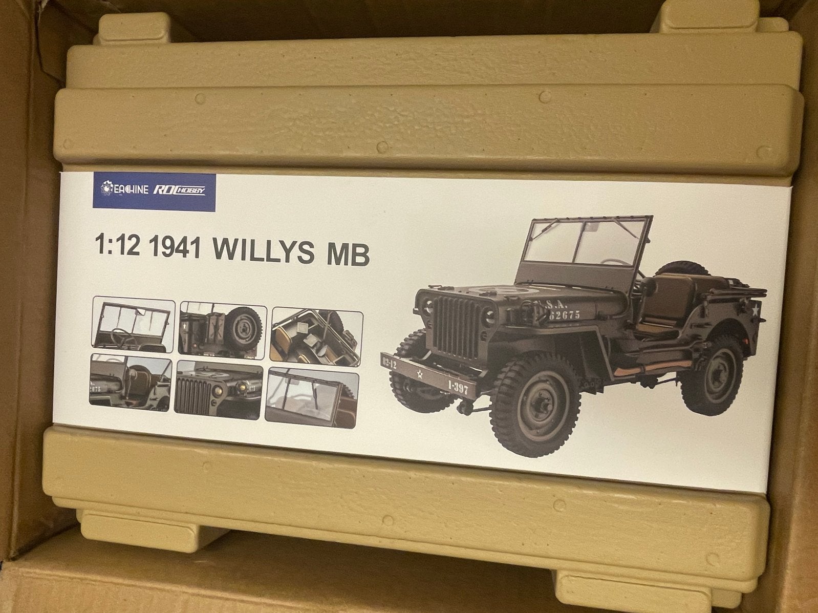 Eachine 1:12 1941 Willys MB RC Auto, Ophalen of Verzenden, Nieuw, Elektro, Auto offroad