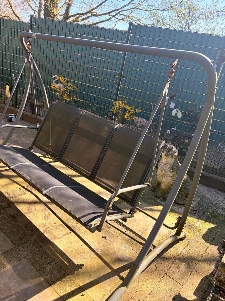 Stevige 3-persoons schommelbank voor de tuin, Ophalen, Gebruikt, Hout, Schommelbank