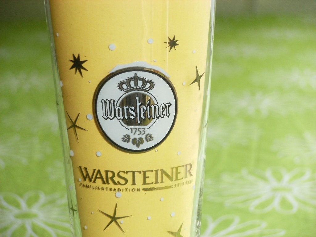 Warsteiner - glas met winters motief - sneeuwvlokjes, Ophalen of Verzenden, Zo goed als nieuw, Glas of Glazen, Overige merken
