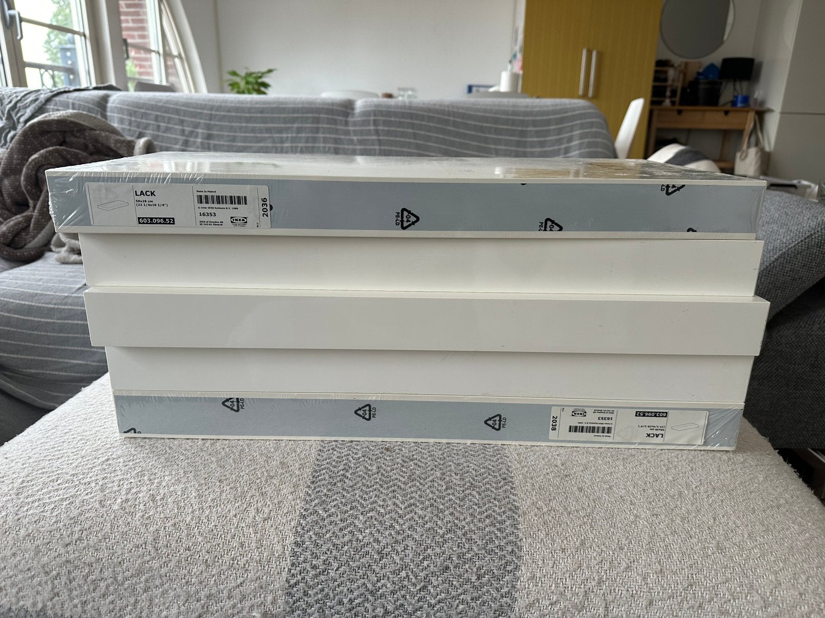 5x NIEUWE planken, Ikea Lack 59x26 cm, wit, Ophalen, Nieuw