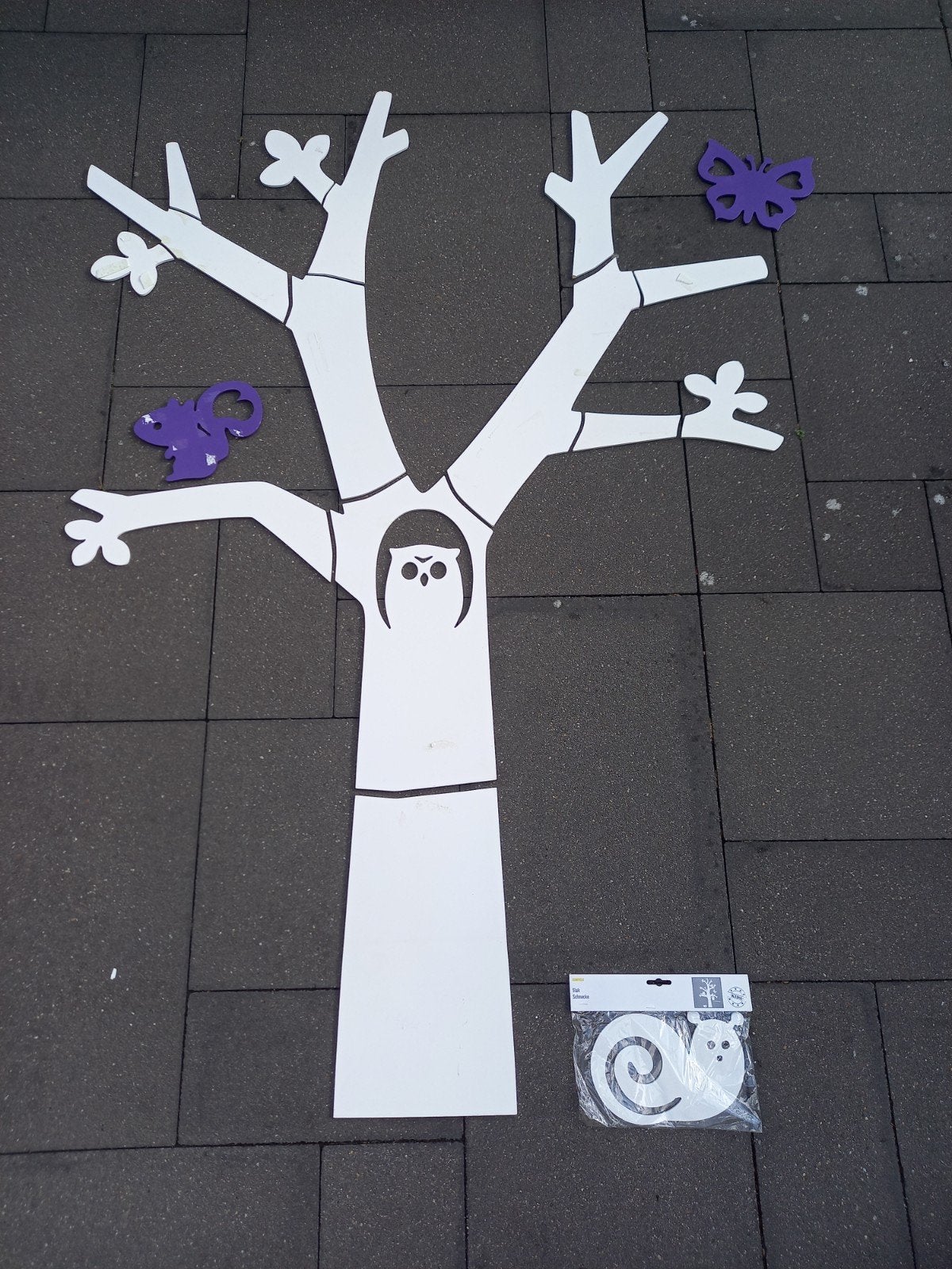 Boom wanddecoratie met dieren, Gebruikt, Overige merken, Ophalen of Verzenden, Wit