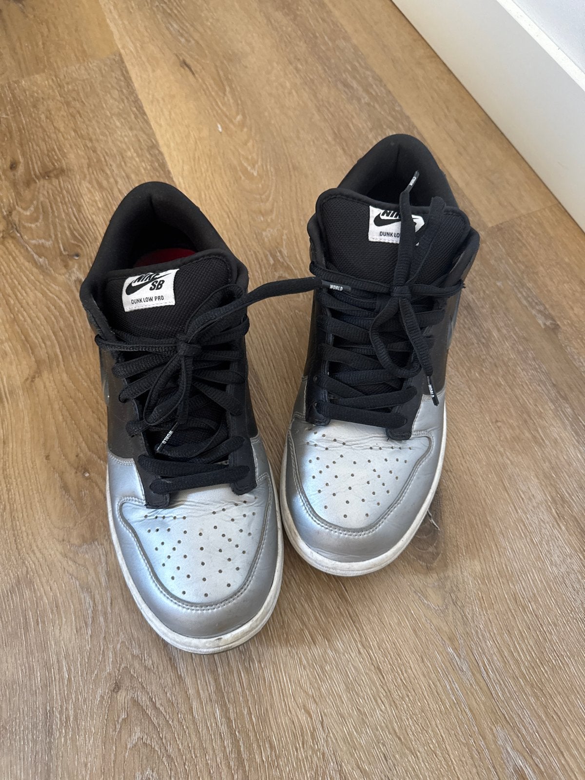 Nike SB Dunk Low Pro Supreme Rammellzee Maat 45 Collectorsit, Ophalen of Verzenden, Gedragen, Zwart, Sneakers of Gympen