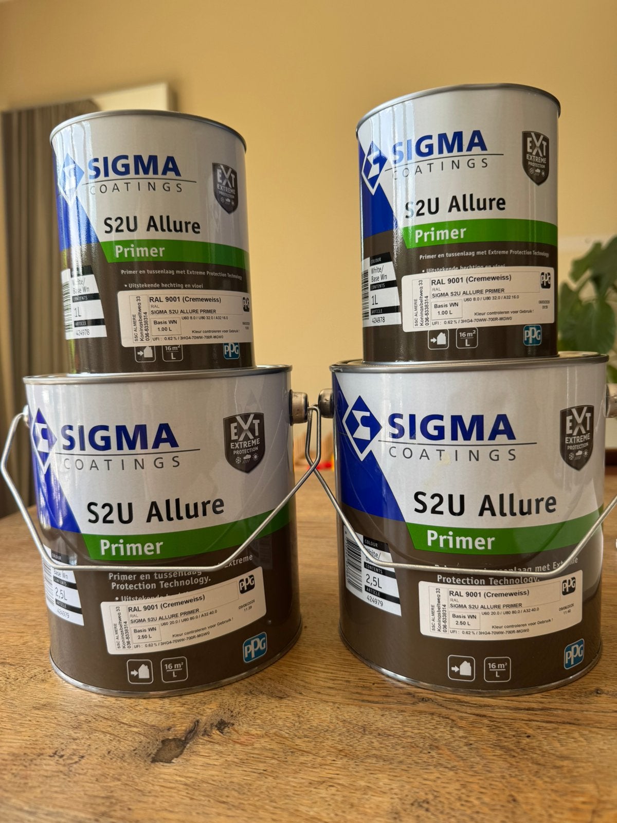 Sigma primer S2U Allure RAL9001 4,5L, Doe-het-zelf en Verbouw, Verf, Beits en Lak, Ophalen, 5 tot 10 liter, Wit, Nieuw