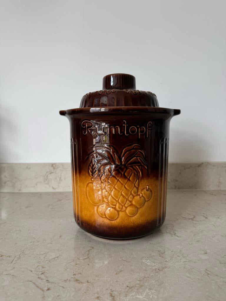 Rumtopf aardewerk pot met deksel, Antiek en Kunst, Antiek | Keramiek en Aardewerk, Ophalen