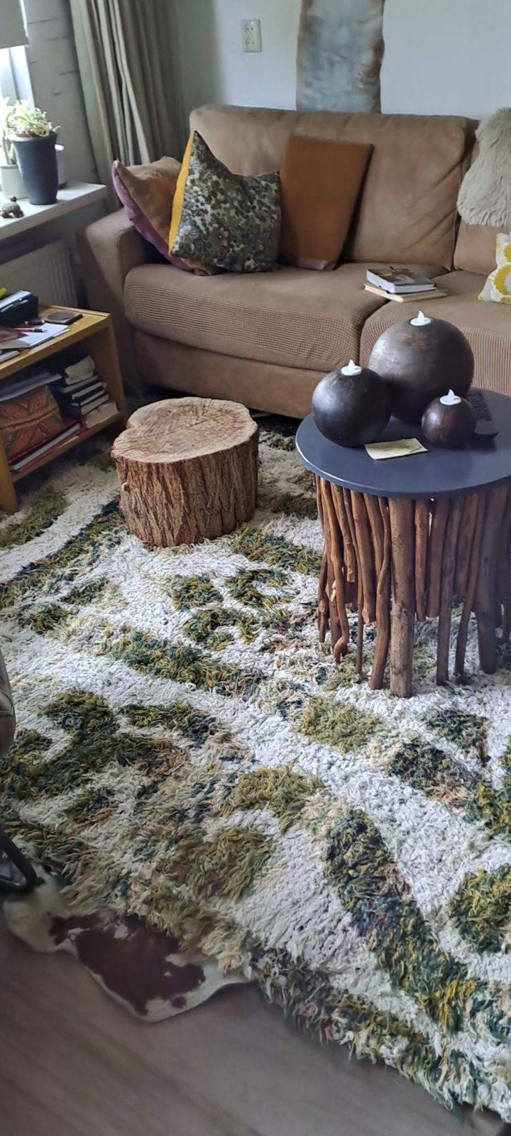 vloerkleed in berber stijl, Gebruikt, 150 tot 200 cm, 200 cm of meer, Groen