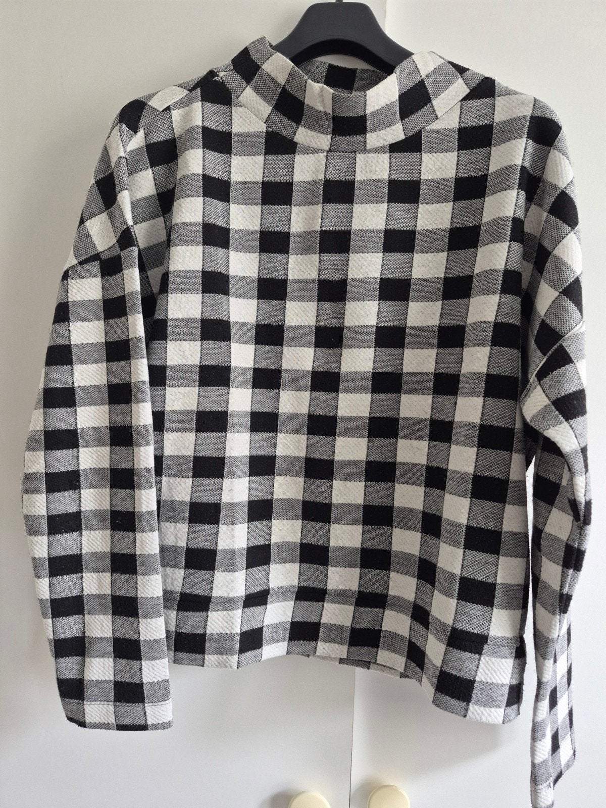 Zwart-wit geruite top  van ANNA met lange mouwen, Anna, Maat 46/48 (XL) of groter, Ophalen of Verzenden, Zo goed als nieuw