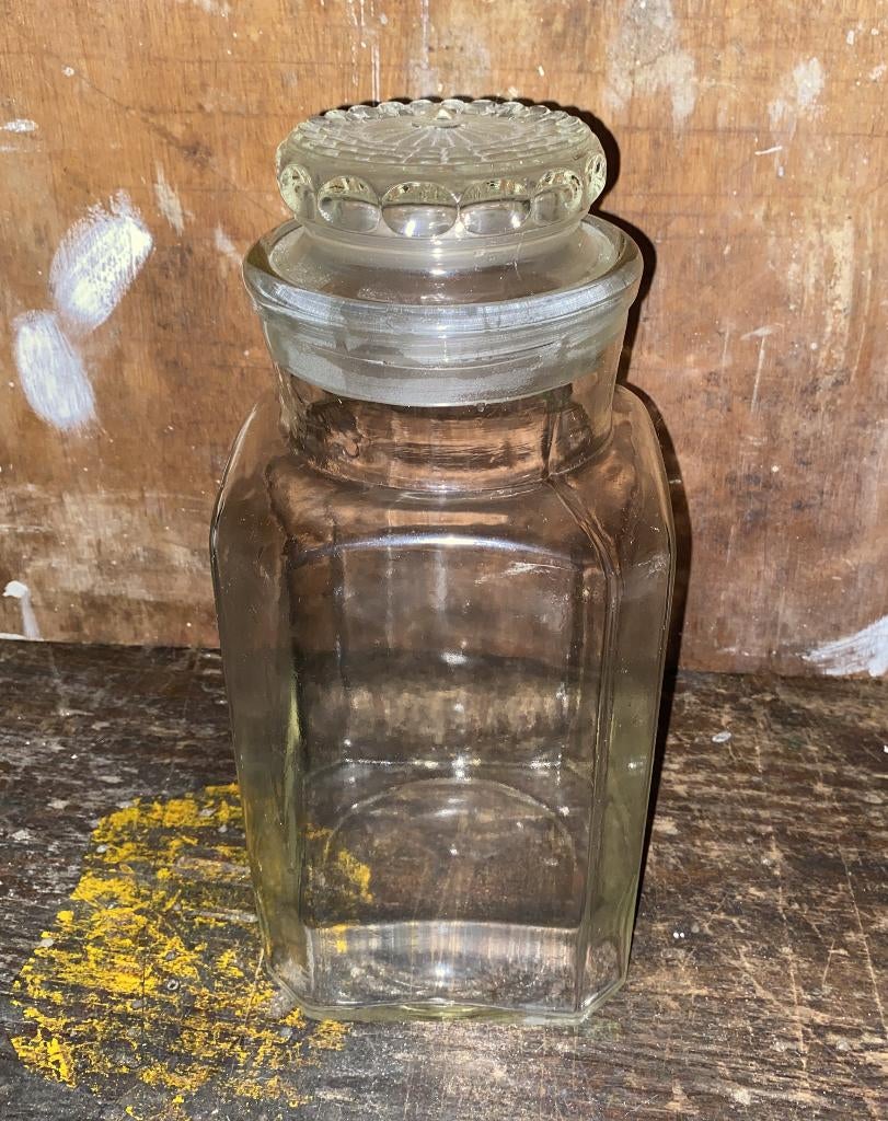 Leuke Glazen Voorraad Pot - vintage landelijk brocante, Antiek en Kunst, Ophalen of Verzenden