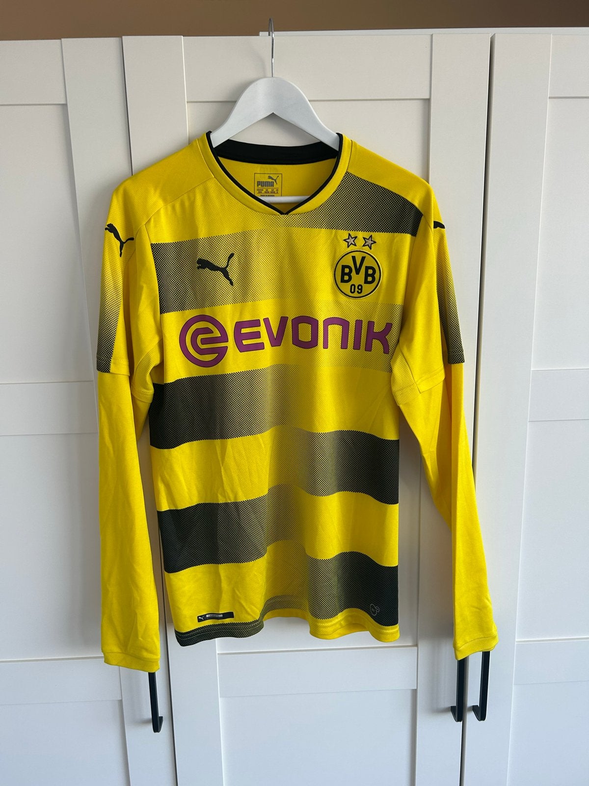 Borussia Dortmund thuisshirt 2017-2018 lange mouwen maat M, Geel, Zo goed als nieuw, Voetbal, Verzenden