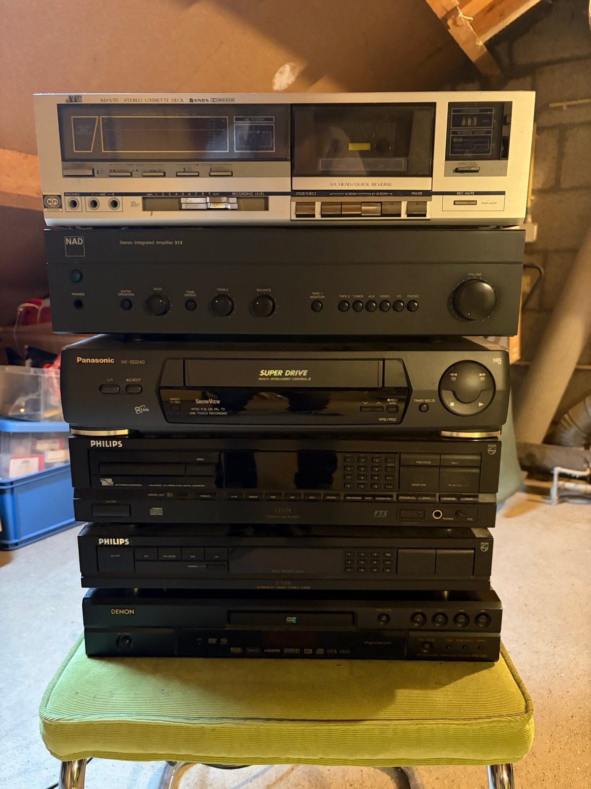 Diverse audio- en videocomponenten (NAD, Philips, JVC, Denon, Gebruikt, Cassettedeck, Losse componenten, Ophalen