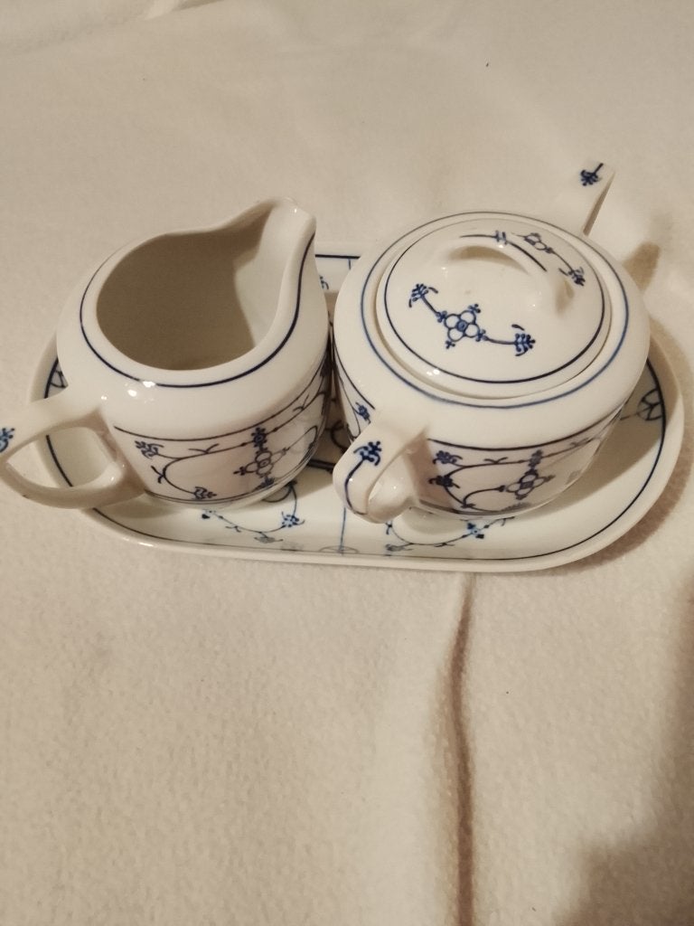 Jäger Eisenberg Blauw Saksisch suiker en melk set, Gebruikt, Overige merken, Overige typen, Ophalen of Verzenden