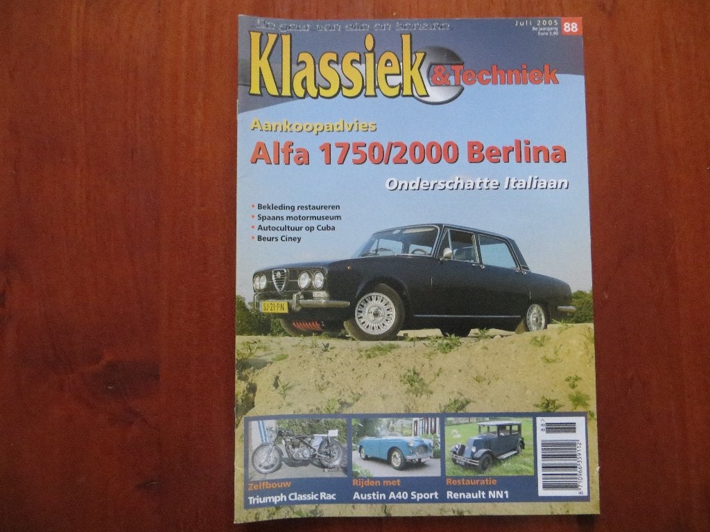 Klassiek & Techniek 88 Alfa Romeo 1750 / 2000 Berlina, A40, Ophalen of Verzenden, Nieuw, Alfa Romeo
