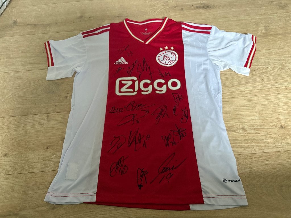 Gesigneerd Ajax shirt 2022/2023 – Tadić, Kudus, Timber e.a., Ophalen of Verzenden, Zo goed als nieuw, Ajax, Shirt