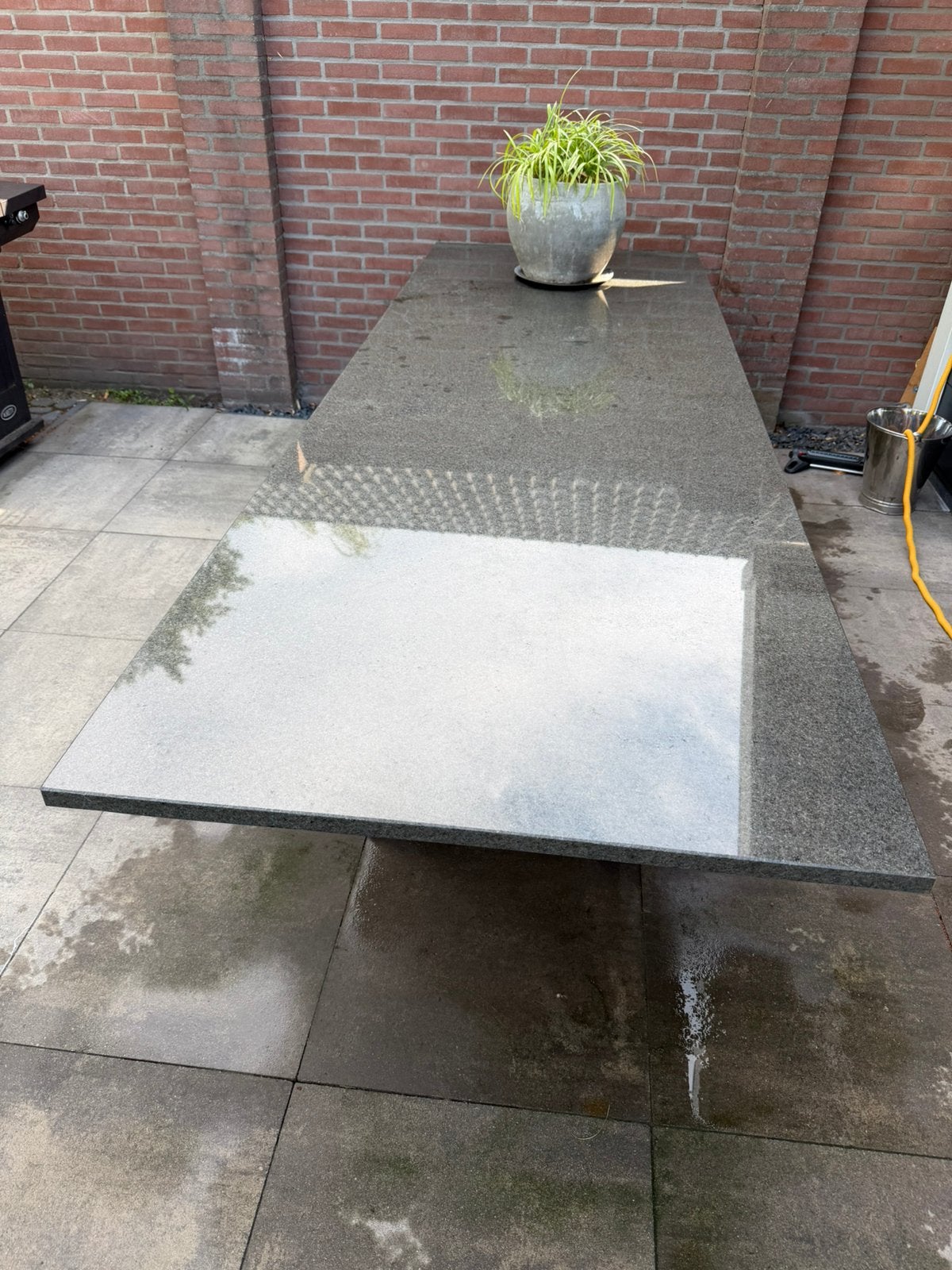Granieten tuintafel 300x100, Ophalen, Zo goed als nieuw, Rechthoekig, Overige materialen