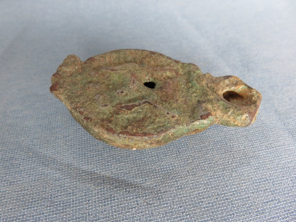 Romeinse rijk - olielamp - ca. 2000 jaar oud - bodemvondst, Antiek en Kunst, Ophalen of Verzenden, Brons