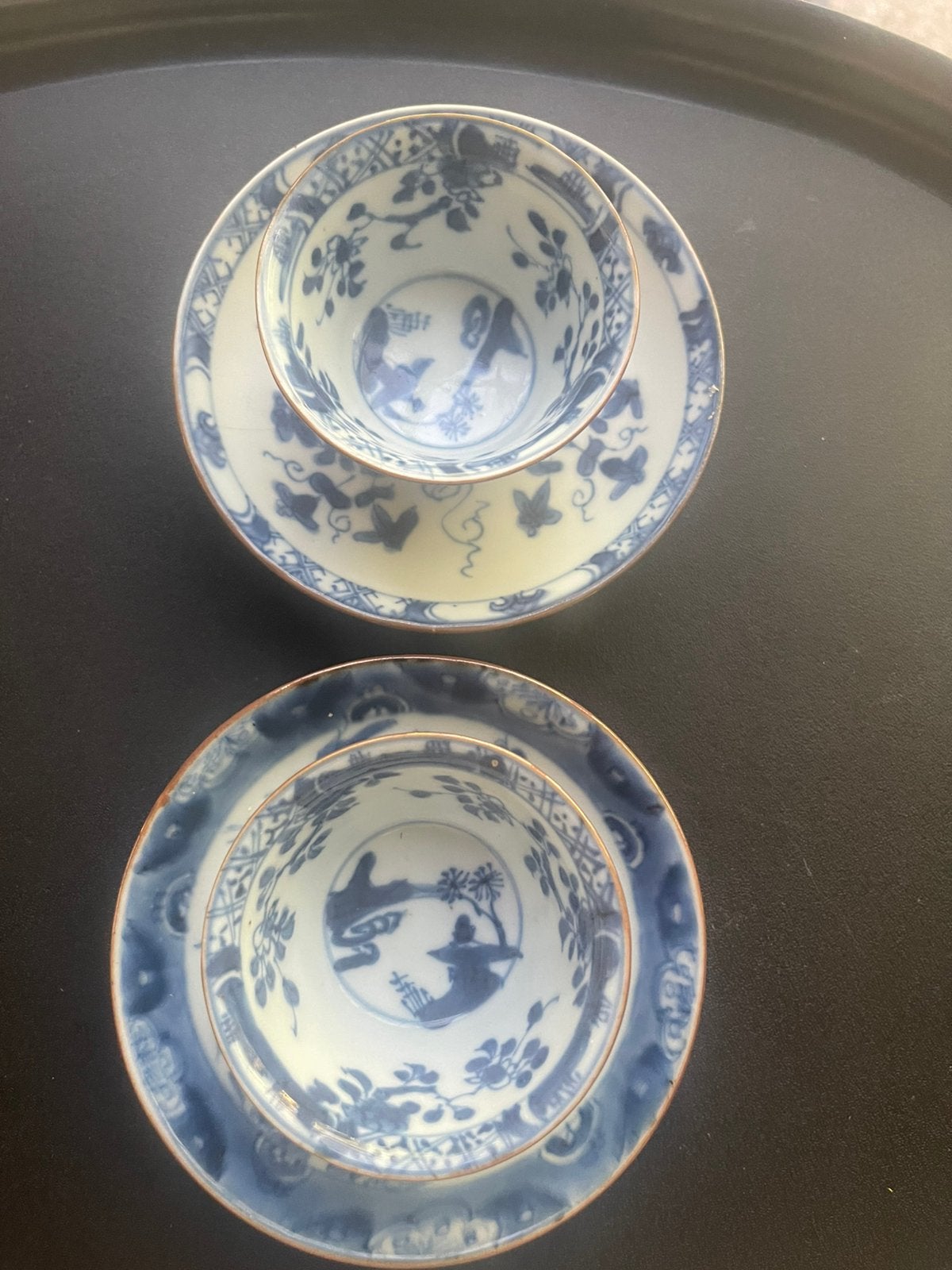 Paar Antieke Chinese Kop en Schotels-Capucijner, Verzenden