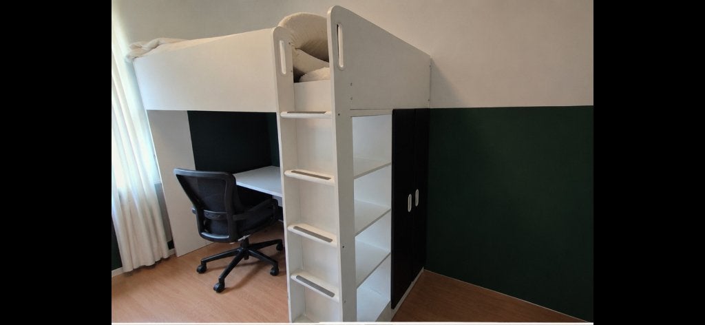 IKEA SMstad Hoogslaper met kast en lades, Ophalen, Hoogslaper, Eenpersoons, 200 cm