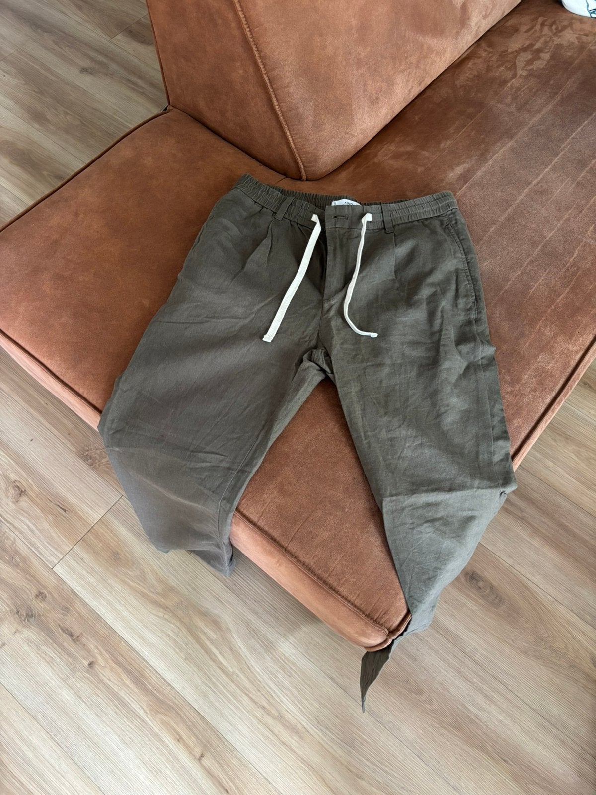 Linnen broek Mango S, Ophalen of Verzenden, Zo goed als nieuw, Maat 46 (S) of kleiner, Groen