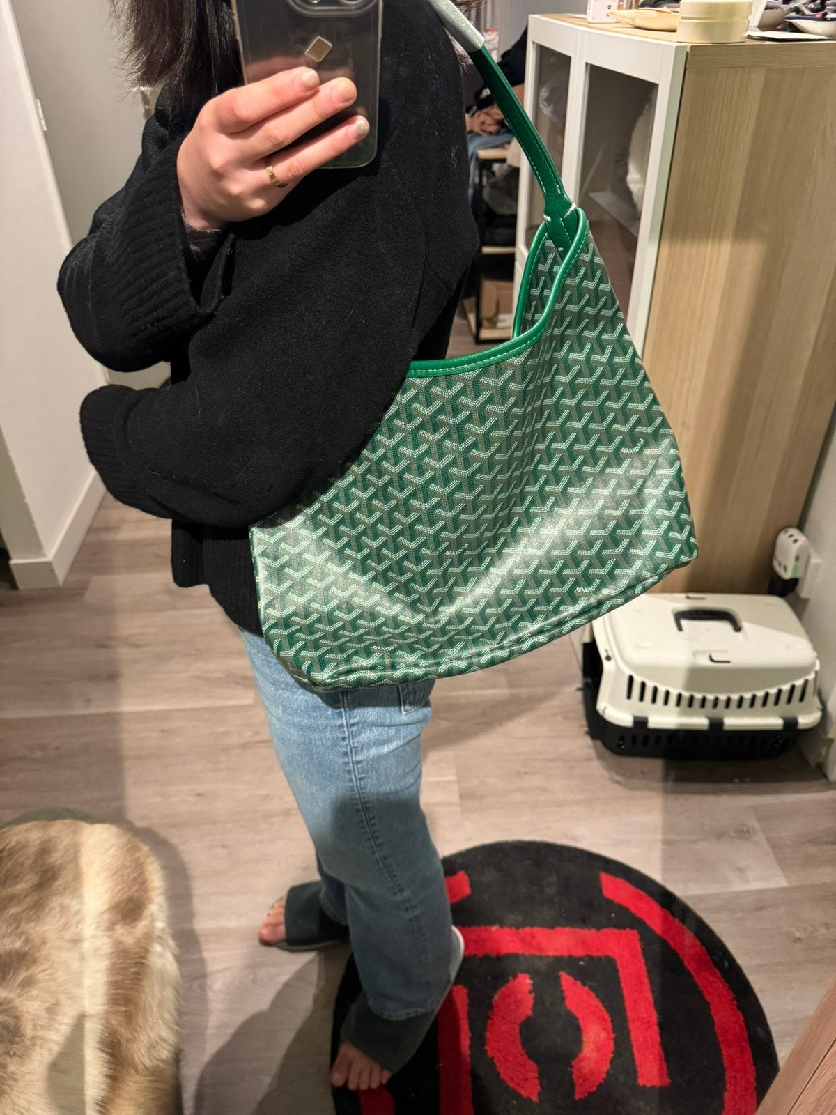Goyard Bag Green Hobo Medium Canvas Tote Bag, Verzenden, Nieuw, Groen, Shopper