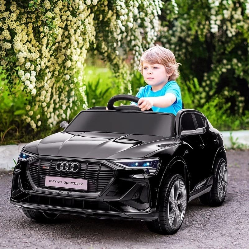 Elektrische kinderauto Audi e-tron Sportback zwart, Kinderen en Baby's, Speelgoed | Buiten | Accuvoertuigen, Ophalen of Verzenden