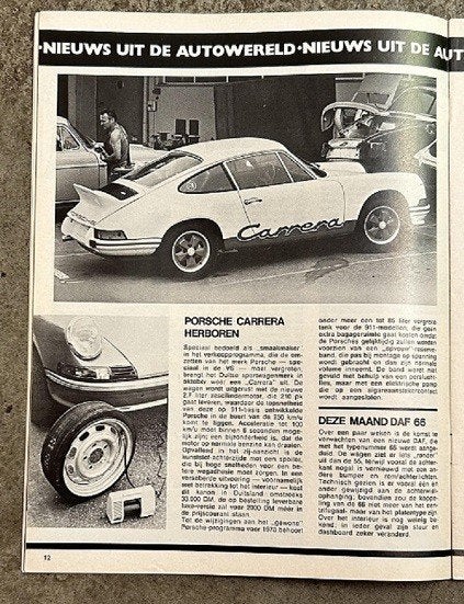 Porsche 911 Carrera ( ducktail ) in Autovisie 1972, Gelezen, Ophalen of Verzenden, Autovisie, Porsche