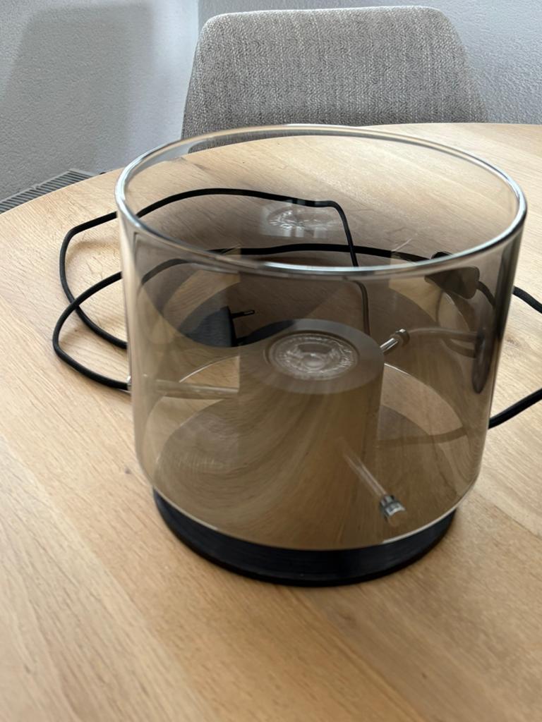 Tafellamp rookglas, Ophalen, Zo goed als nieuw, Glas, Minder dan 50 cm