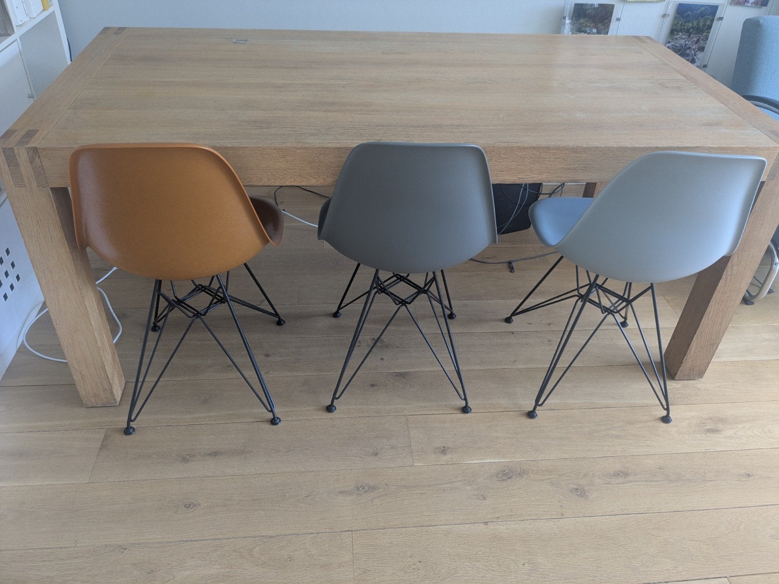Eettafel 180x90 cm eiken fineer, mat gelakt, Huis en Inrichting, Tafels | Eettafels, Ophalen, Gebruikt, Eikenhout, 50 tot 100 cm