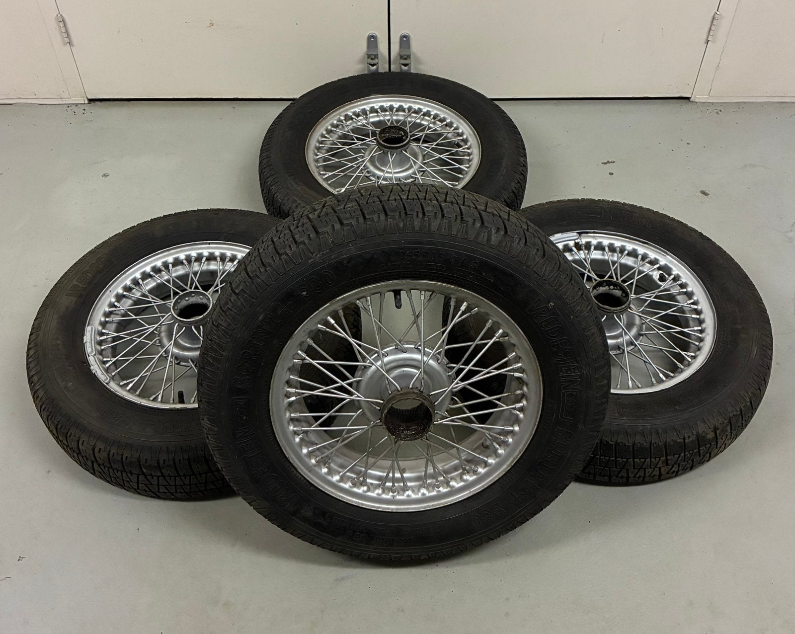 Spaak velgen 15 inch oldtimer velgen banden VREDESTEIN +6mm, Ophalen, Gebruikt, 15 inch, Banden en Velgen