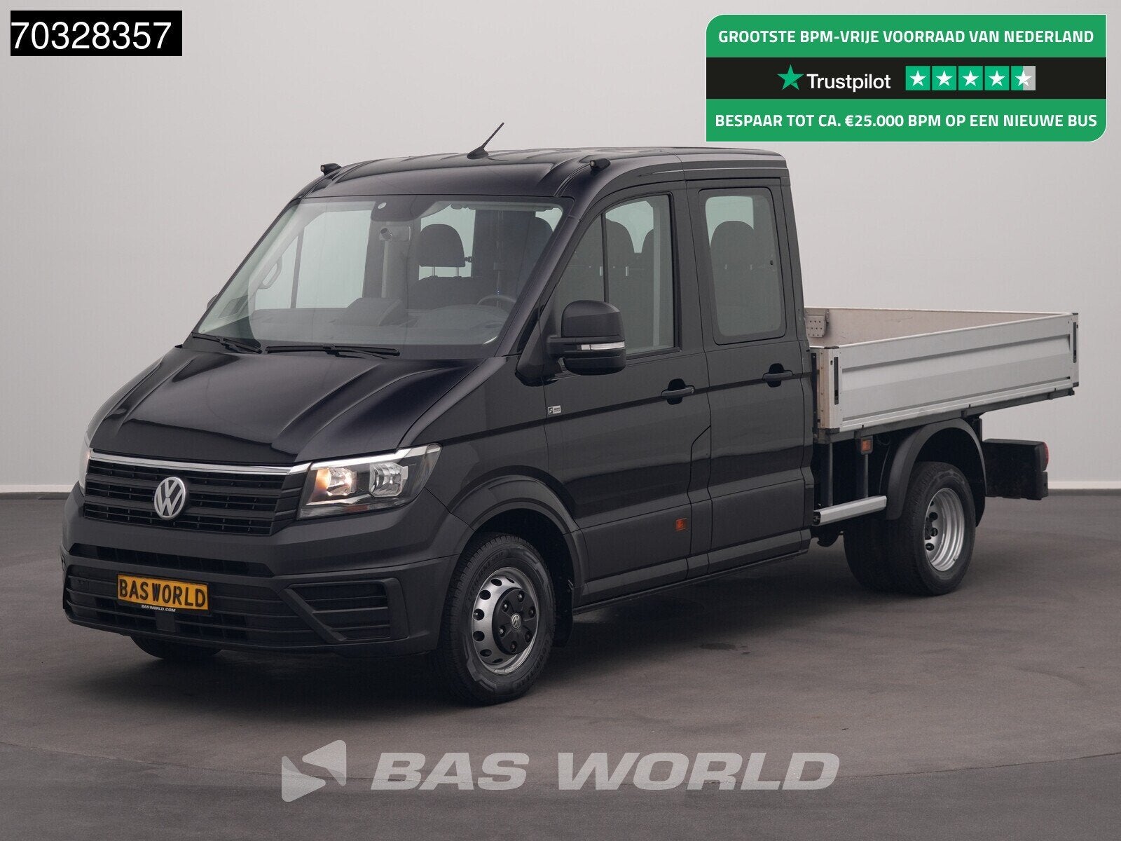 Volkswagen Crafter 122pk Dubbel Cabine Open Laadbak Dubbellu, Stof, Gebruikt, Euro 6, 4 cilinders