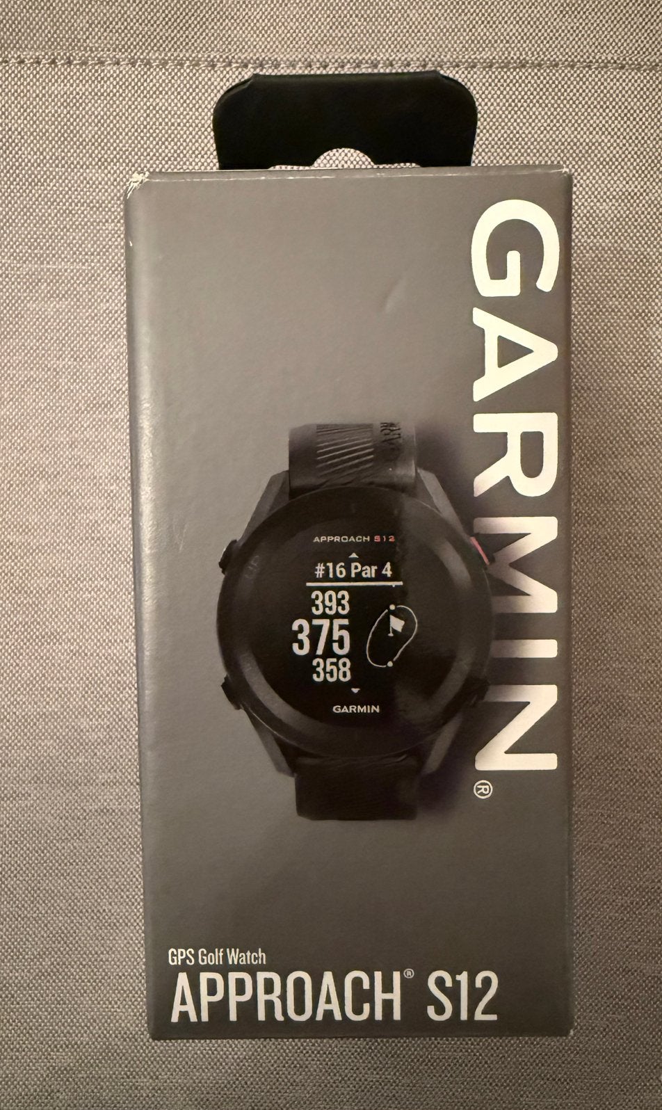 Garmin Approach S12 GPS Golfhorloge - ZGAN met doos, Ophalen, Zwart, Zo goed als nieuw, Afstand