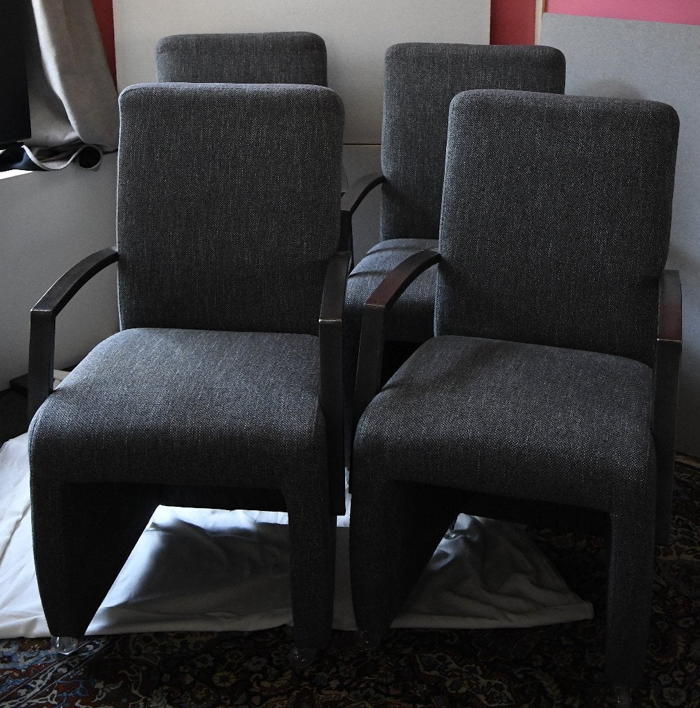 Set 4x stoelen op wieltjes - voor woon of eet kamer, Ophalen, Gebruikt, Overige materialen, Vier