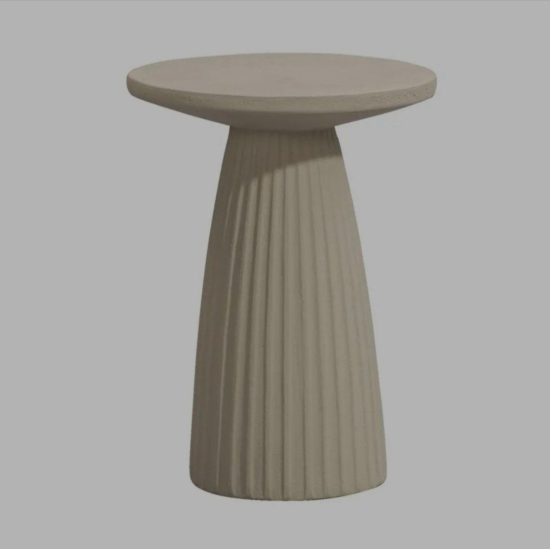 Bijzettafel - beige - 46x34x34 cm, Huis en Inrichting, Minder dan 55 cm, Rond, Zo goed als nieuw, Ophalen